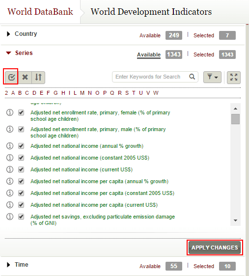 Chọn các chỉ tiêu cần tải Chọn các chỉ tiêu cần tải