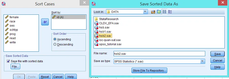 Sắp xếp dữ liệu trong SPSS